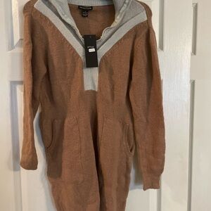 New Selection Brown and Cream Sweater dress